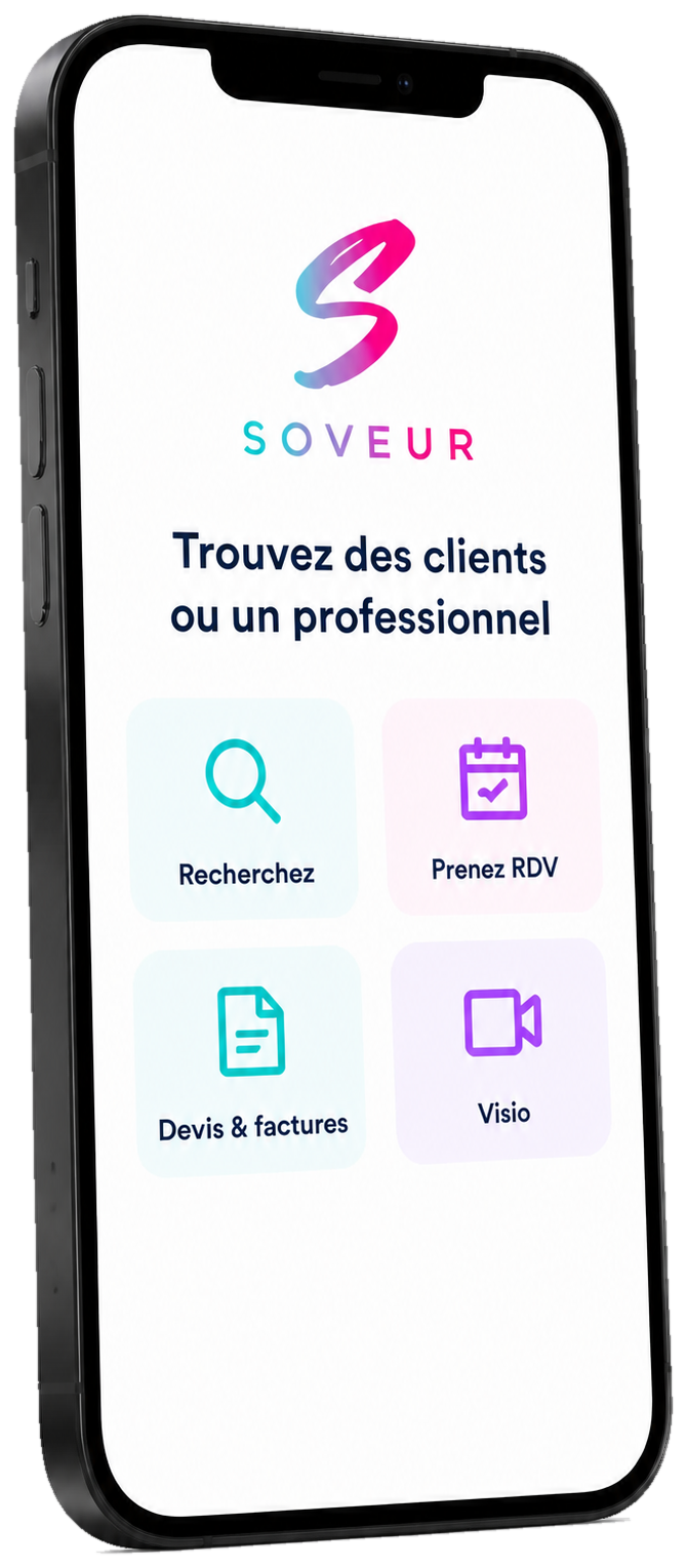 Aperçu de l’application Soveur sur smartphone